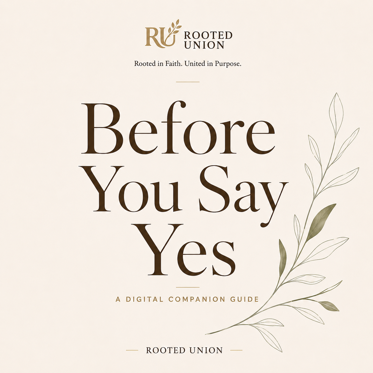 Cover of the Before You Say Yes digital companion guide